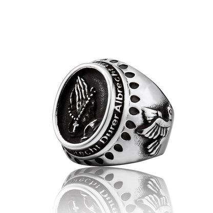 Retro-style Peace Dove Men's Ring