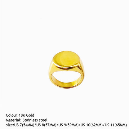 Men's Personalized Round Large Smooth Ring
