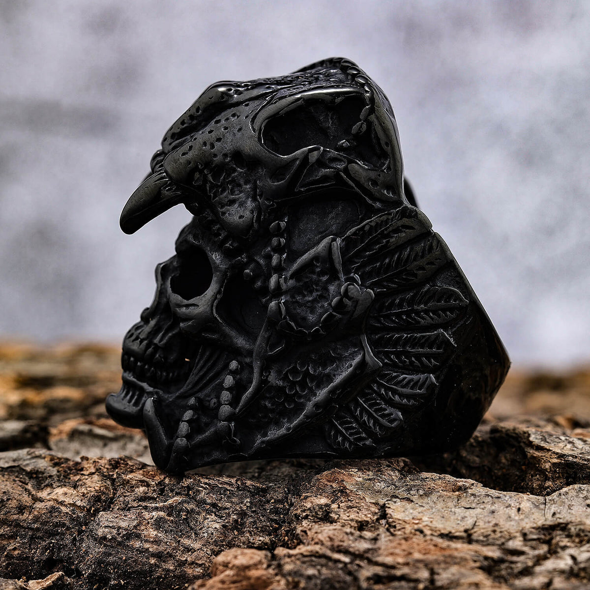 Men's Vintage Large Skull Stainless Steel Ring
