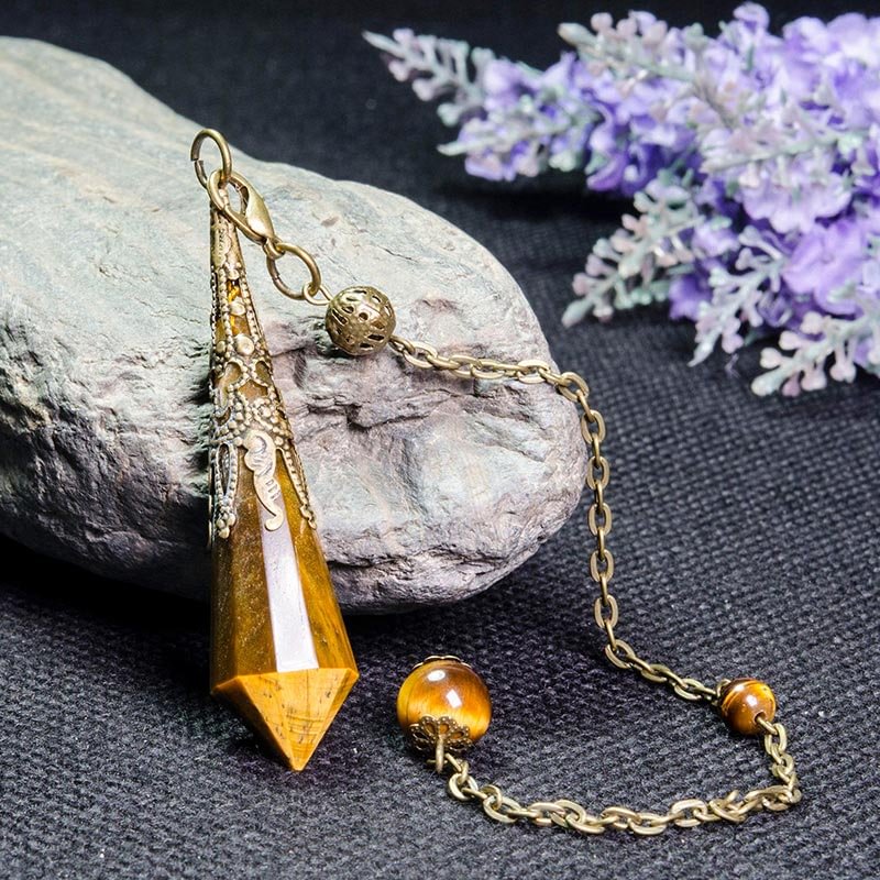 Vintage 12-Faceted Tiger Eye Protection Pendulum