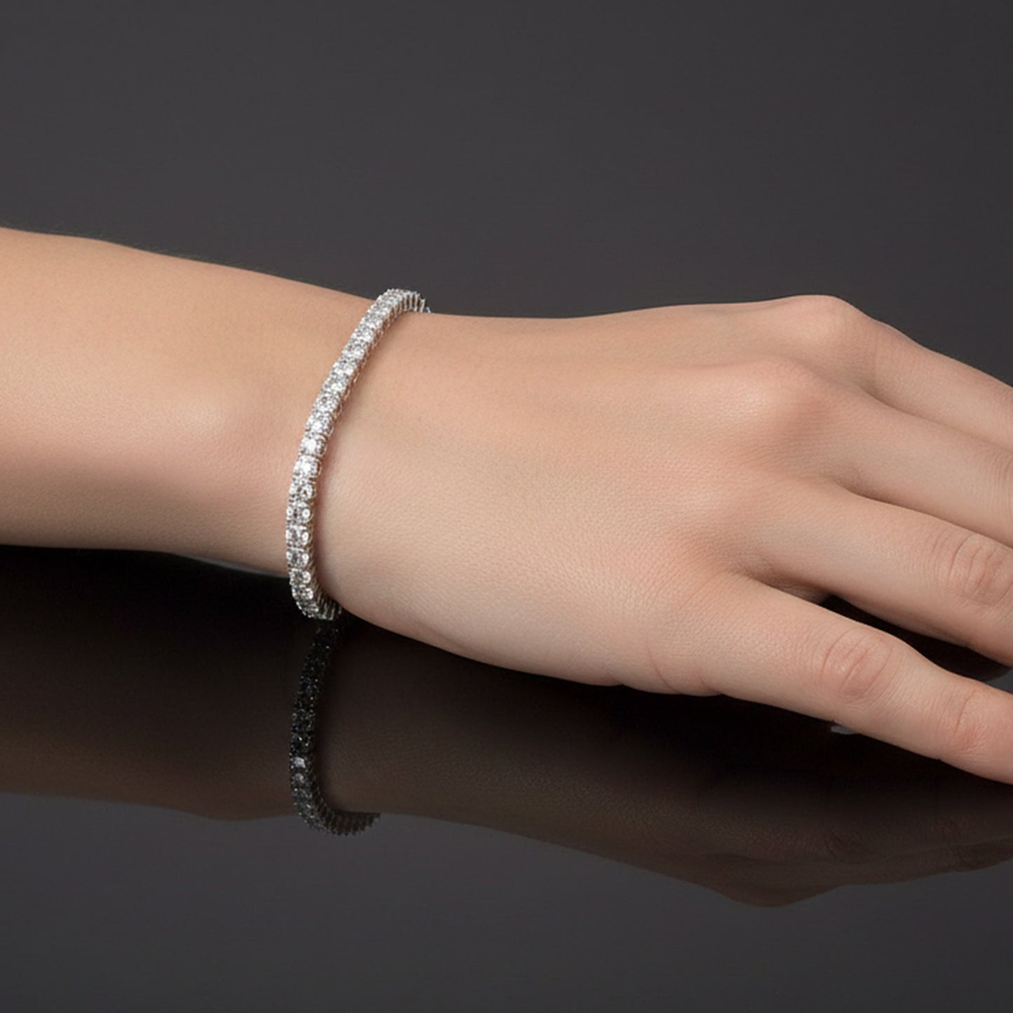 Women&Men's 18k Gold Inlaid With 2.5mm Zircon Cuban Tennis Bracelet