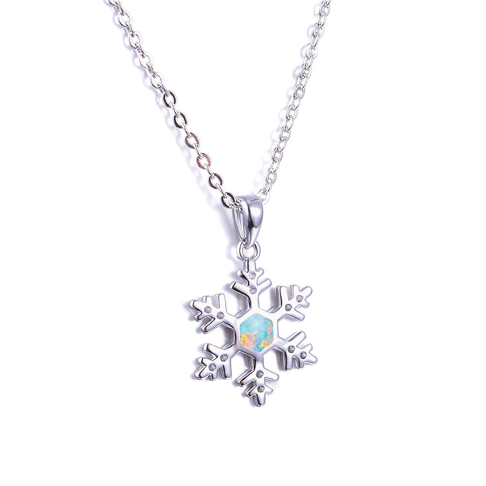 Fashion platinum snowflake white Australian jewelry necklace