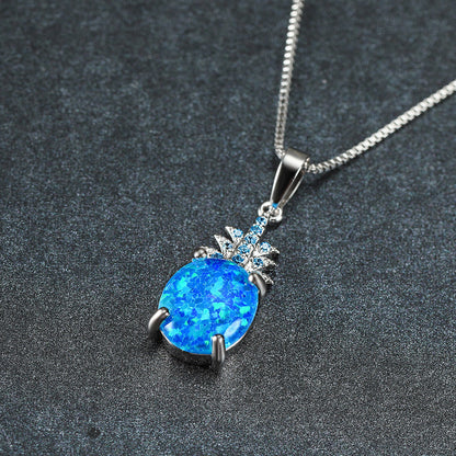 Opal Pineapple Pendant Necklace