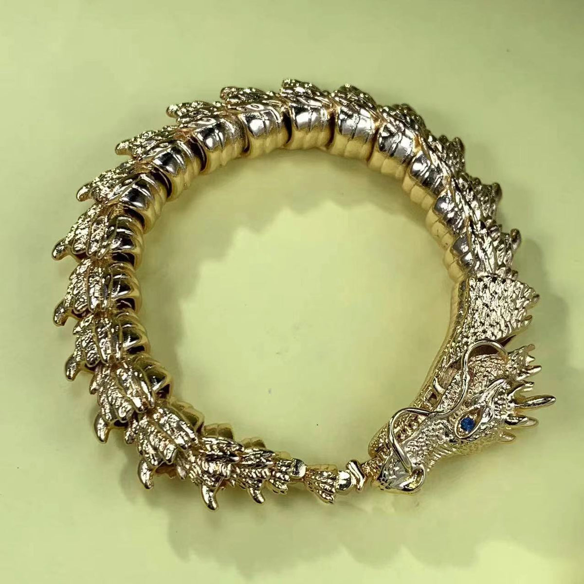 Men's Gold Plated 3D Dragon Bracelet Vintage Personalized Bangle Bracelet