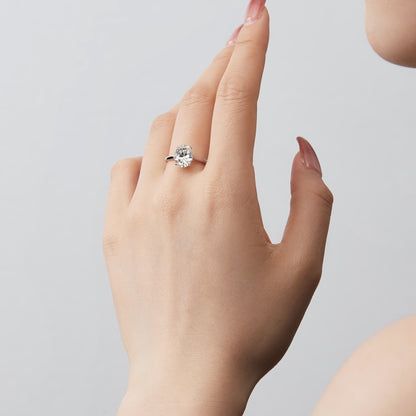 Women's Oval Zirconia Noble Elegant Ring, S925 with White Gold Plating