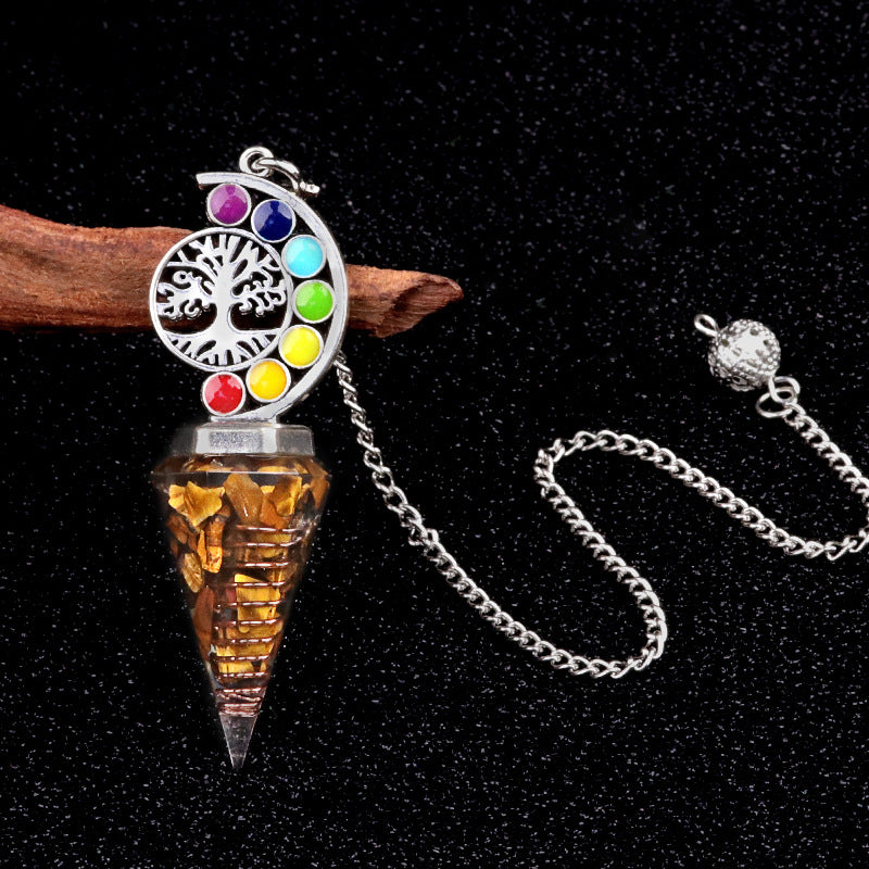 Colorful Life Tree Crystal Gravel Resin Spirit Pendulum