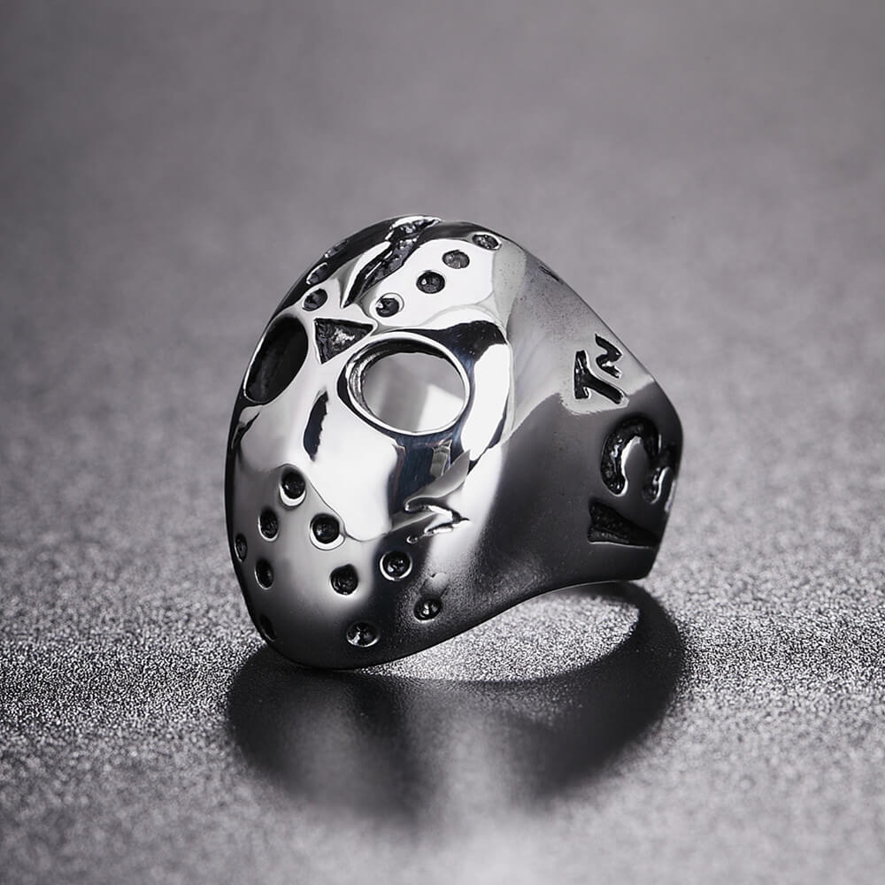 Vintage Men's Punk Skull Jason Mask Ring