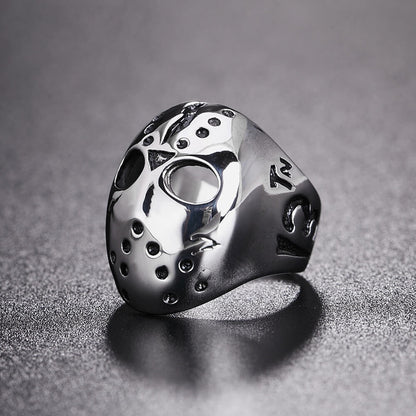 Vintage Men's Punk Skull Jason Mask Ring