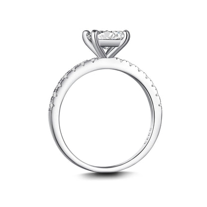 Women's 1.5ct Zirconia Narrow Band Delicate Engagement Ring, S925 with White Gold Plating