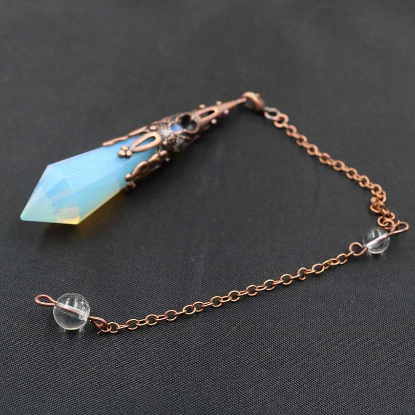 Vintage Red Copper Faceted Crystal Spirit Pendulum
