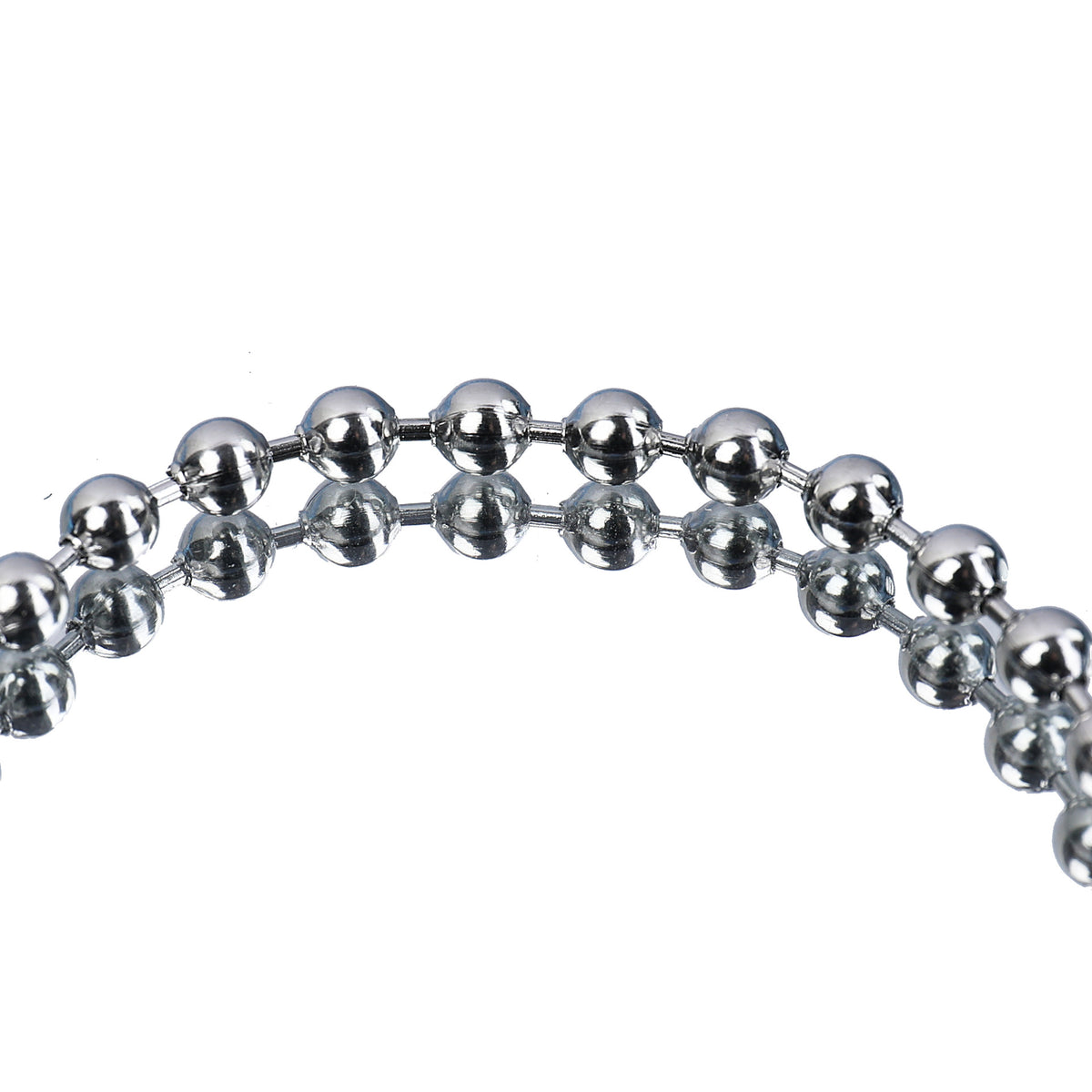 Silver Stainless Steel Round Ball Chain Bracelet for Men, Medical Curved Tag with Lobster Clasp Wrist Chain