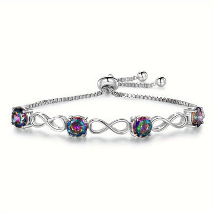 Women&Men's 7mm Adjustable Opal Bracelet With A Drawable 8-Shaped Design