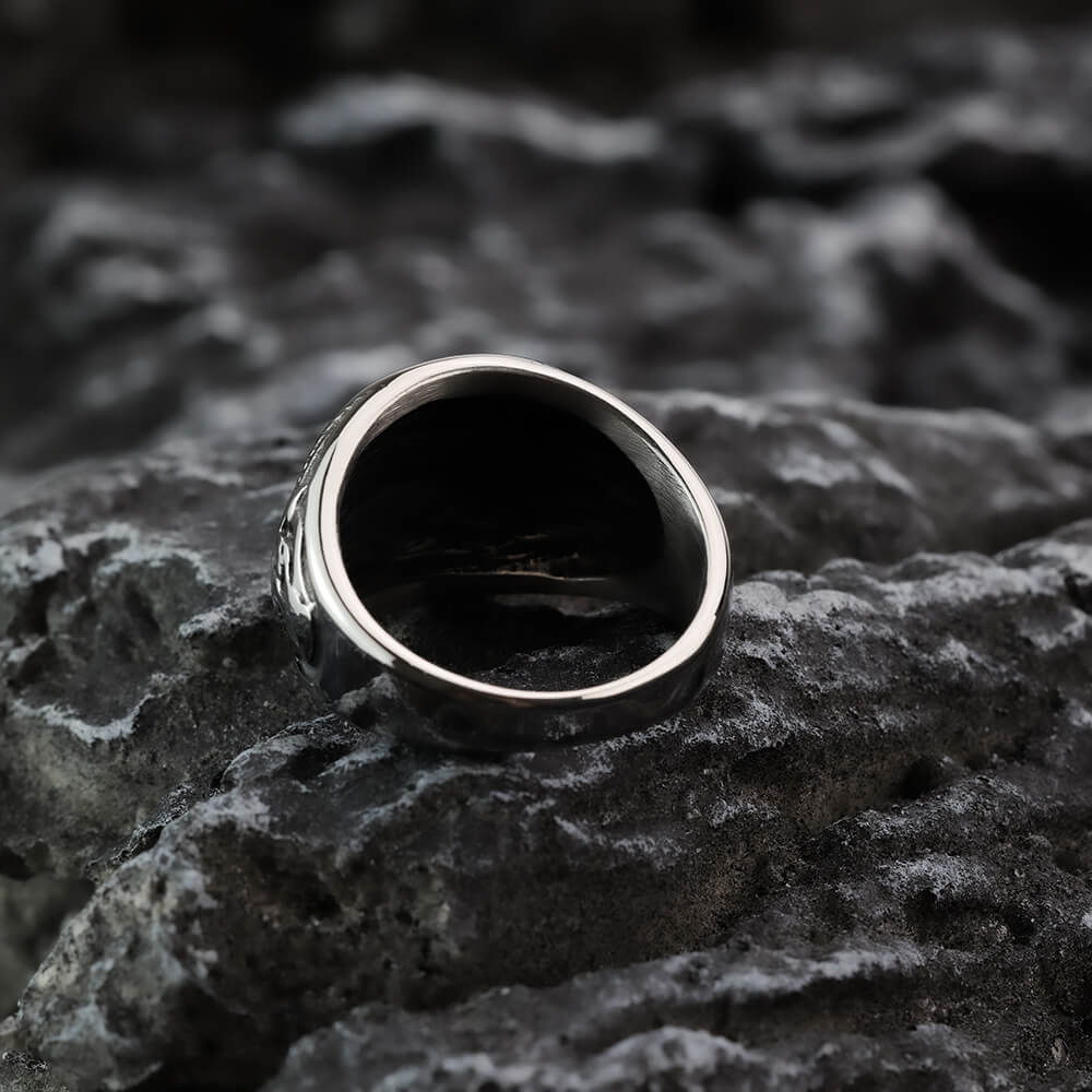 Vintage Nordic Hollow Stainless Steel Viking Celtic Knot Band Ring for Men