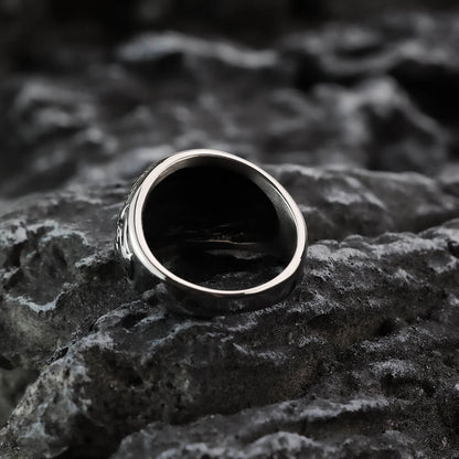 Vintage Nordic Hollow Stainless Steel Viking Celtic Knot Band Ring for Men