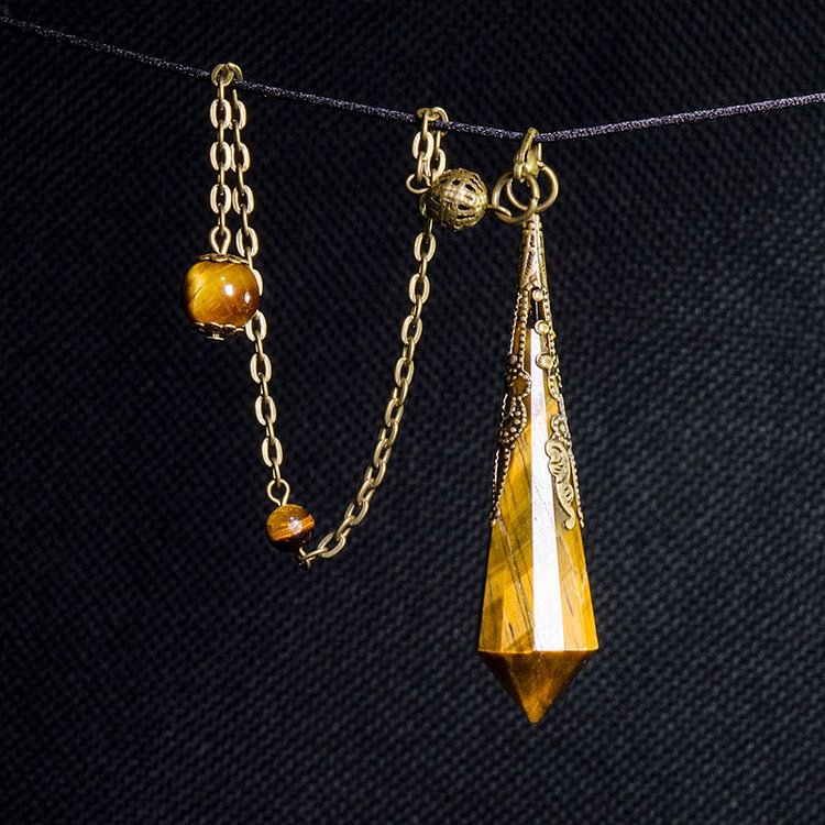 Vintage 12-Faceted Tiger Eye Protection Pendulum