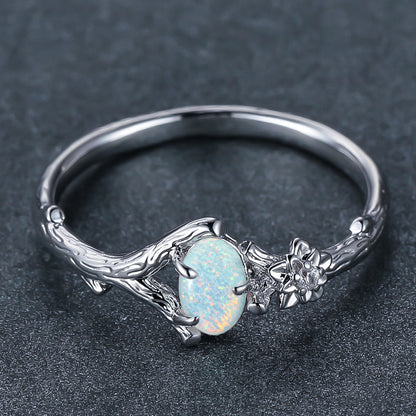 Women's Twig Opal ring with Zirconia