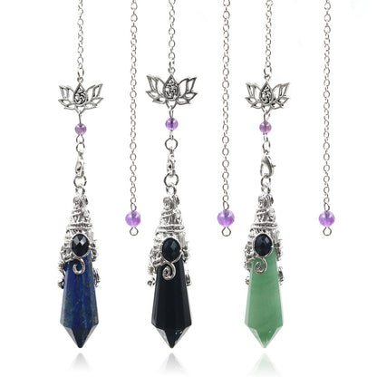 Lotus Crystal 12-facet Cone-shaped Spirit Pendulum