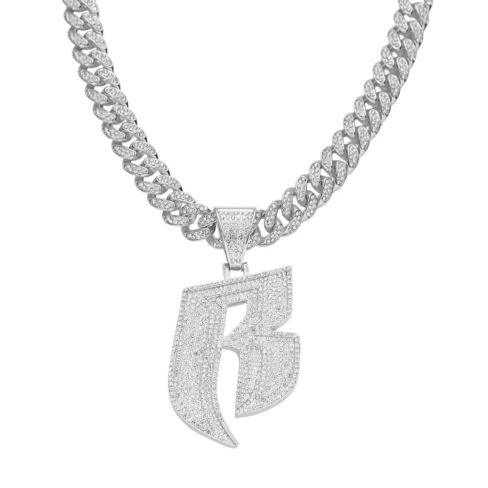 Hip-Hop Letter B Cuban Chain Pendant Necklace