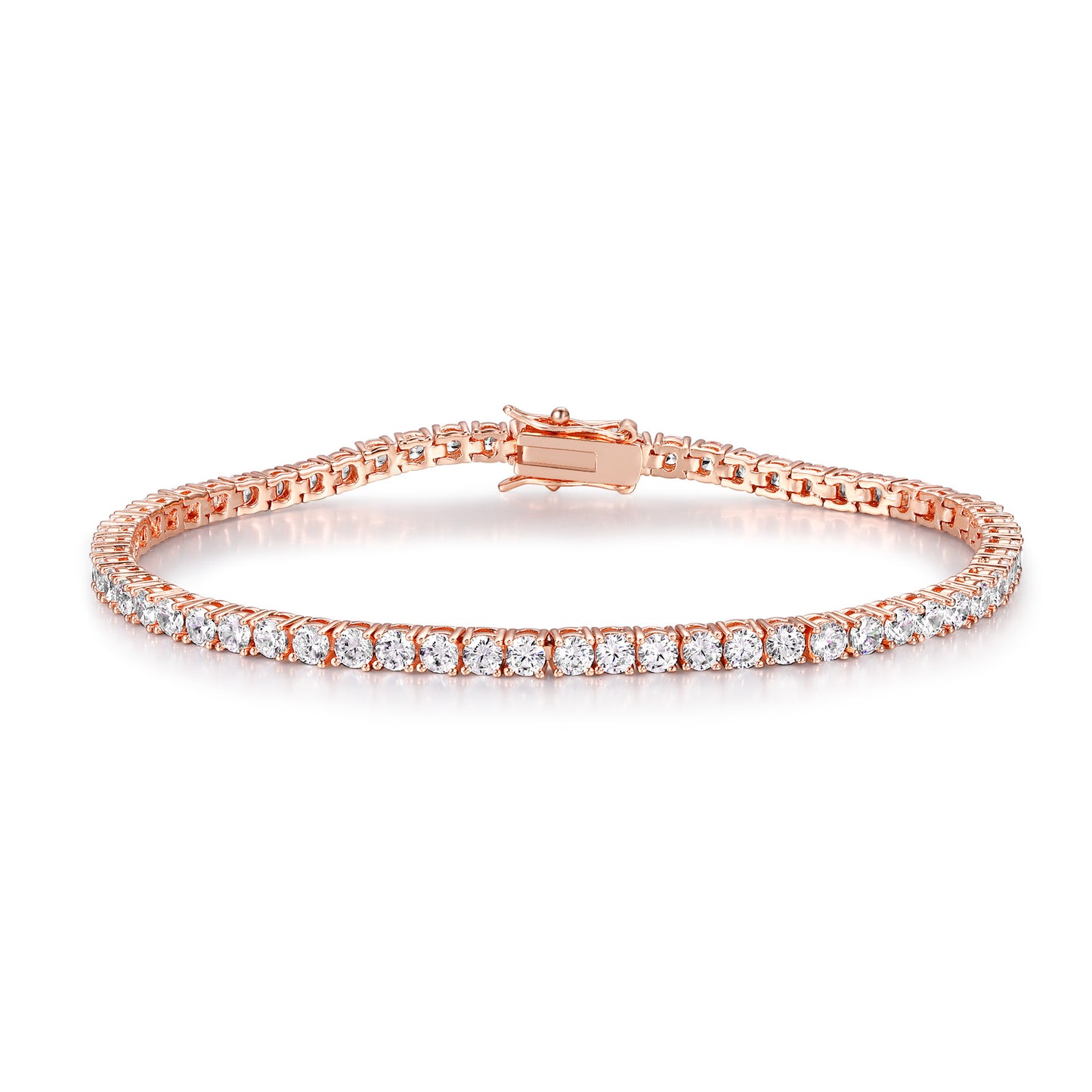 Women&Men's 18k Gold Inlaid With 3mm Zircon Cuban Tennis Bracelet