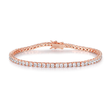 Women&Men's 18k Gold Inlaid With 3mm Zircon Cuban Tennis Bracelet