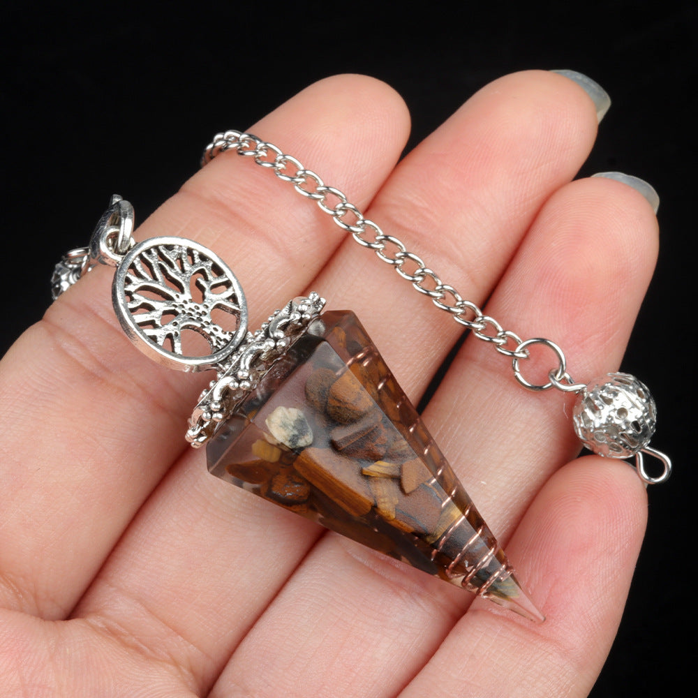 Crystal Life Tree Resin Gravel Spirit Pendulum
