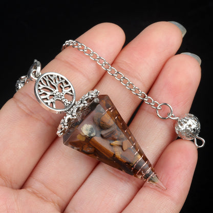 Crystal Life Tree Resin Gravel Spirit Pendulum