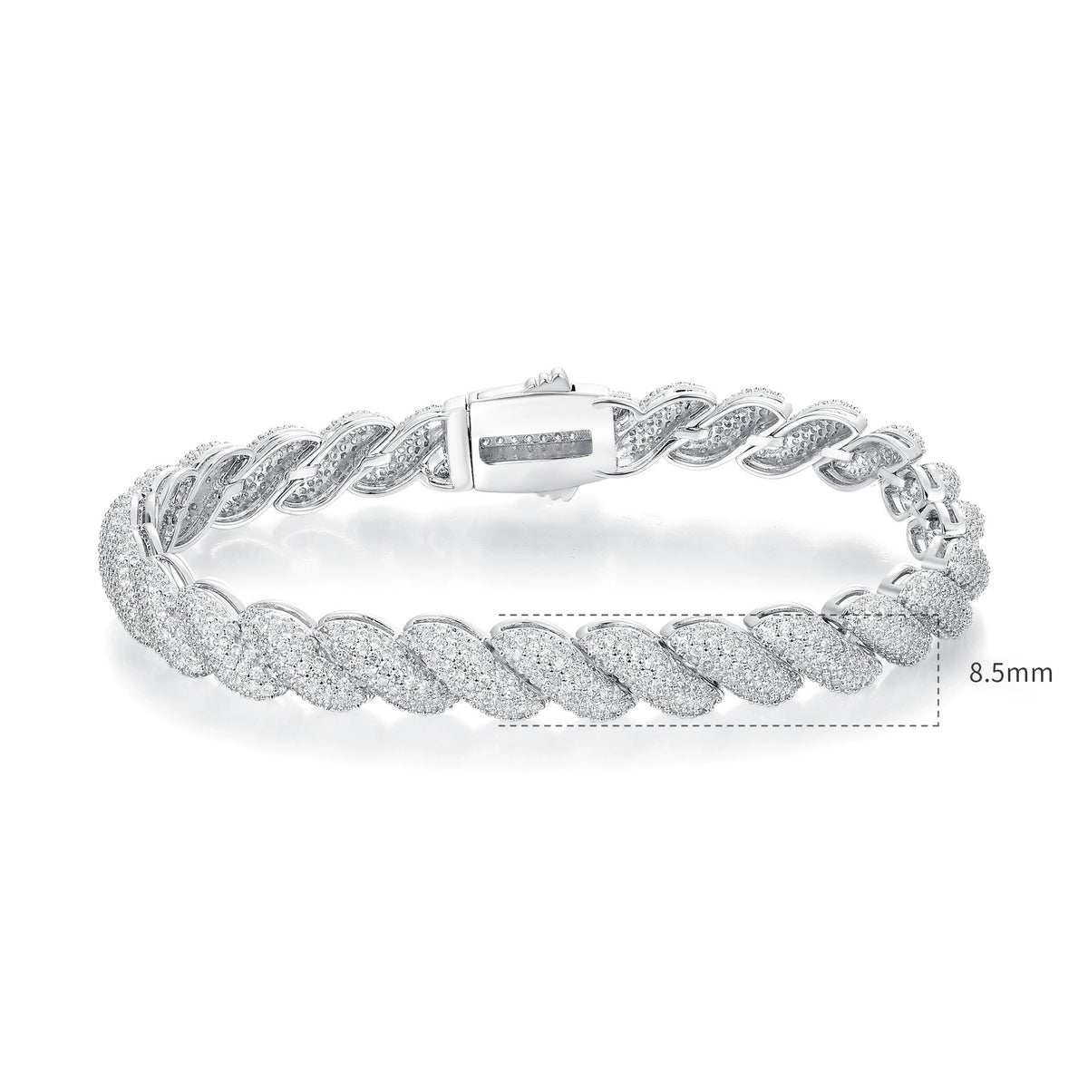 Women&Men's Hip-Hop Heavyweight Design Zircon Tennis Belt Buckle Bracelet