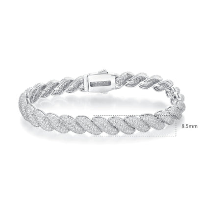Women&Men's Hip-Hop Heavyweight Design Zircon Tennis Belt Buckle Bracelet