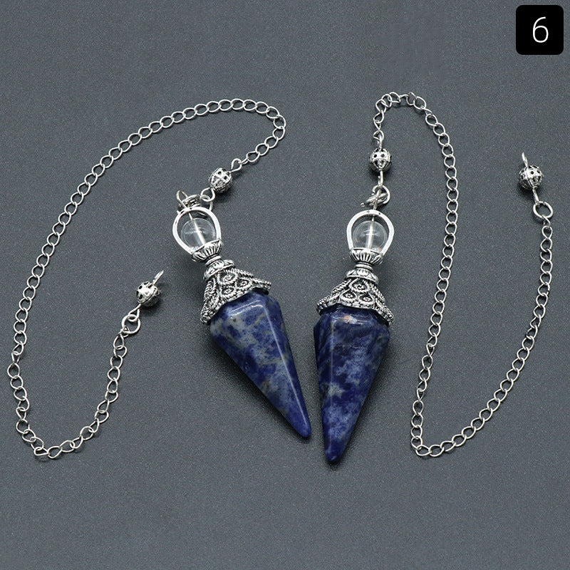 Hexagonal Pyramid Gravity Concentration Healing Crystal Pendulum
