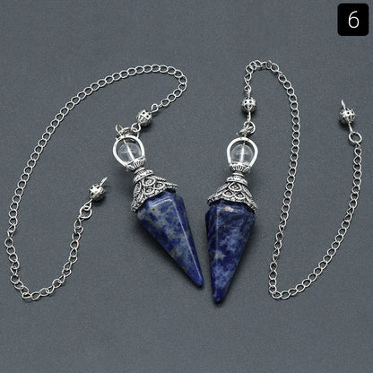 Hexagonal Pyramid Gravity Concentration Healing Crystal Pendulum