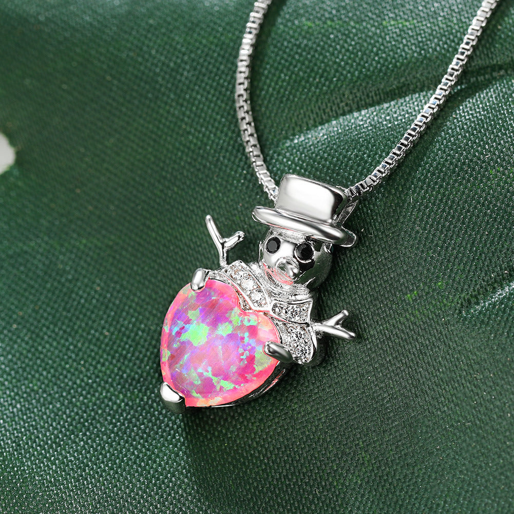 Auboo Cute Snowman Necklace
