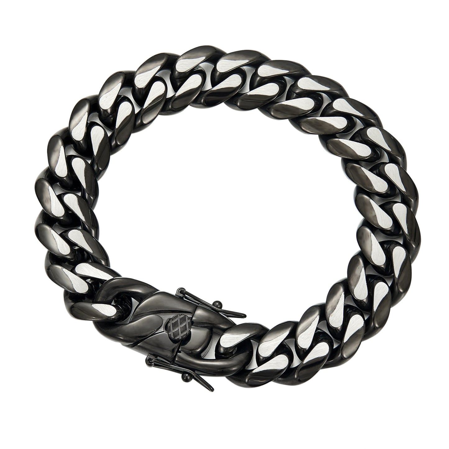 Men’s Slim European American Hip Hop Stainless Steel Tight Weave Electroplated Brazilian Chain Bracelet Fashion Wrist Jewelry