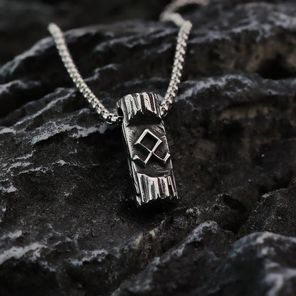 Vintage Stainless Steel Viking Symbol Pendant Necklace for Men