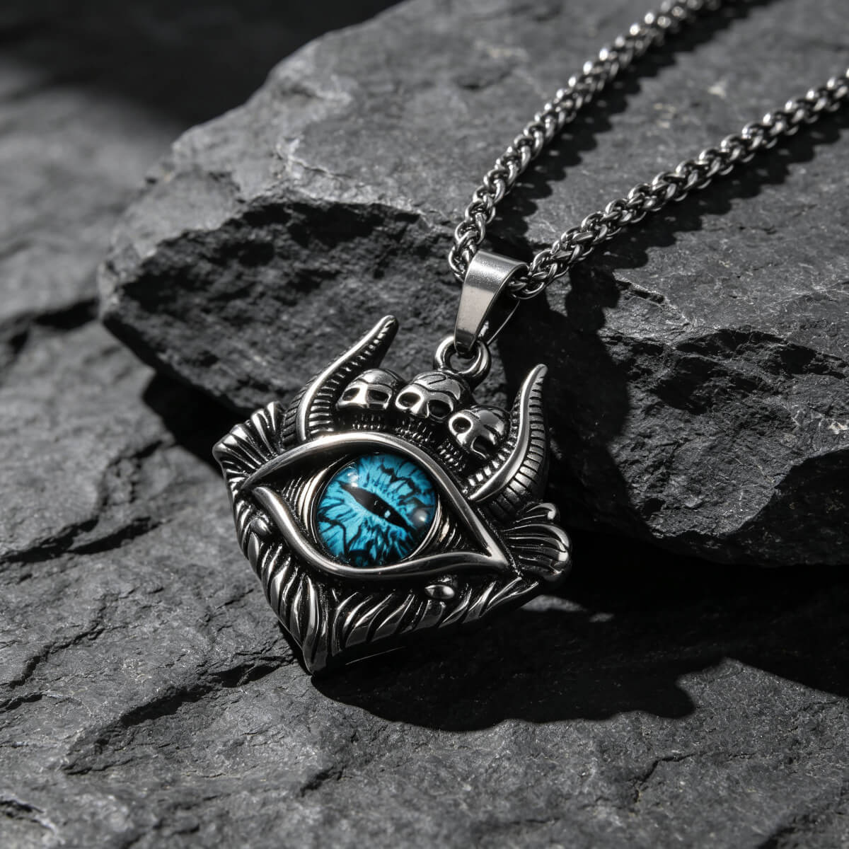 Men's Vintage Devil's Eye Pendant Necklace