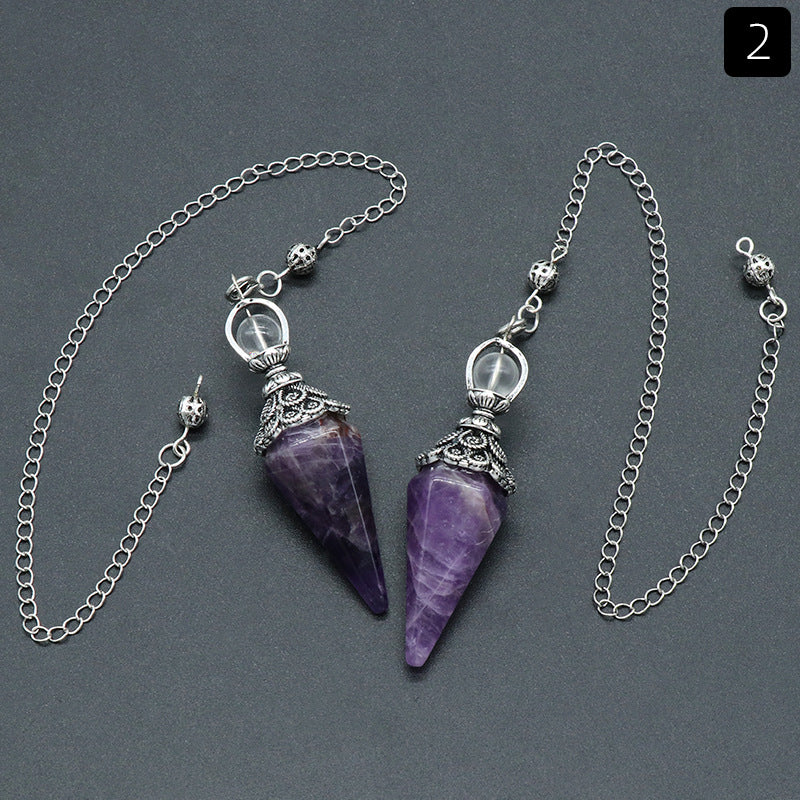 Hexagonal Pyramid Gravity Concentration Healing Crystal Pendulum