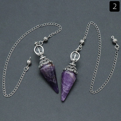 Hexagonal Pyramid Gravity Concentration Healing Crystal Pendulum