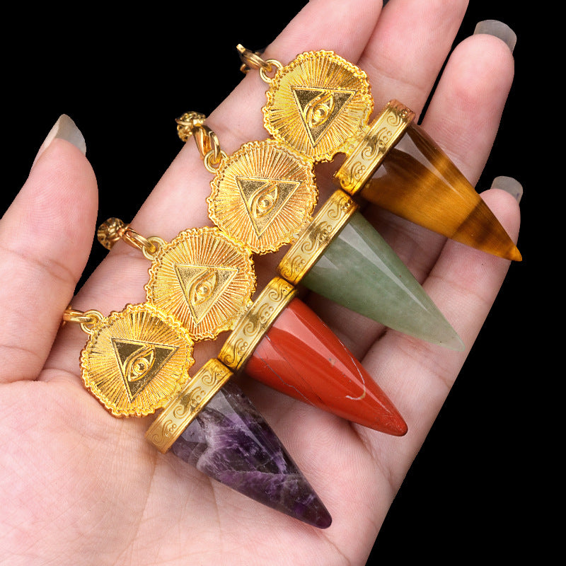 Crystal Golden All-Seeing Eye Spirit Pendulum