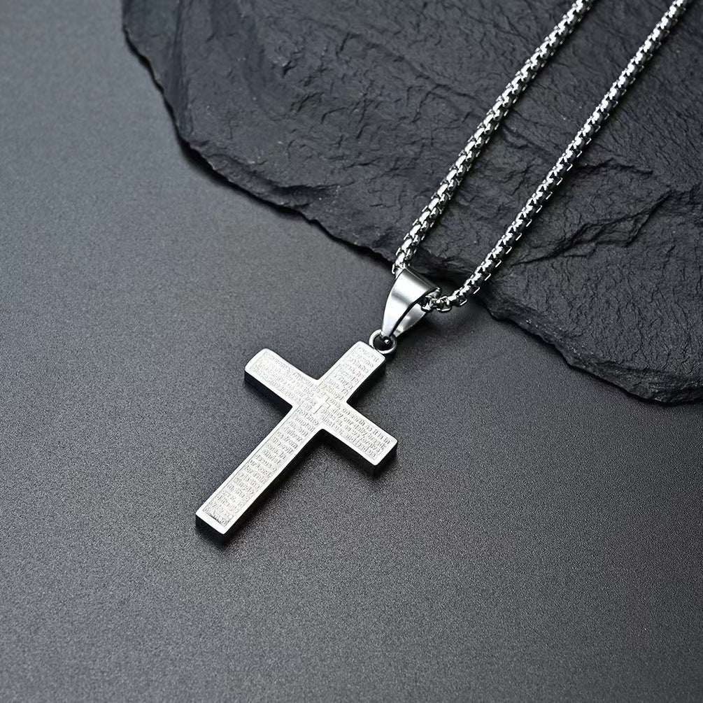 Fashionable And Minimalist Stainless Steel Cross Pendant Necklace