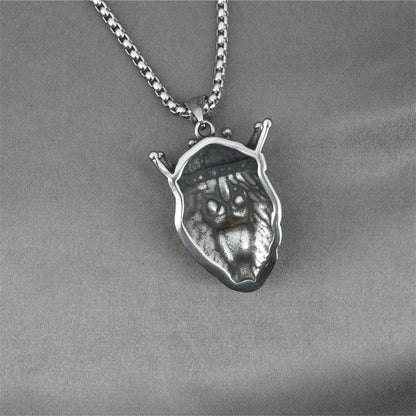 Men's Steel Crown Lion Head Vintage Animal Jewelry Pendant Necklace