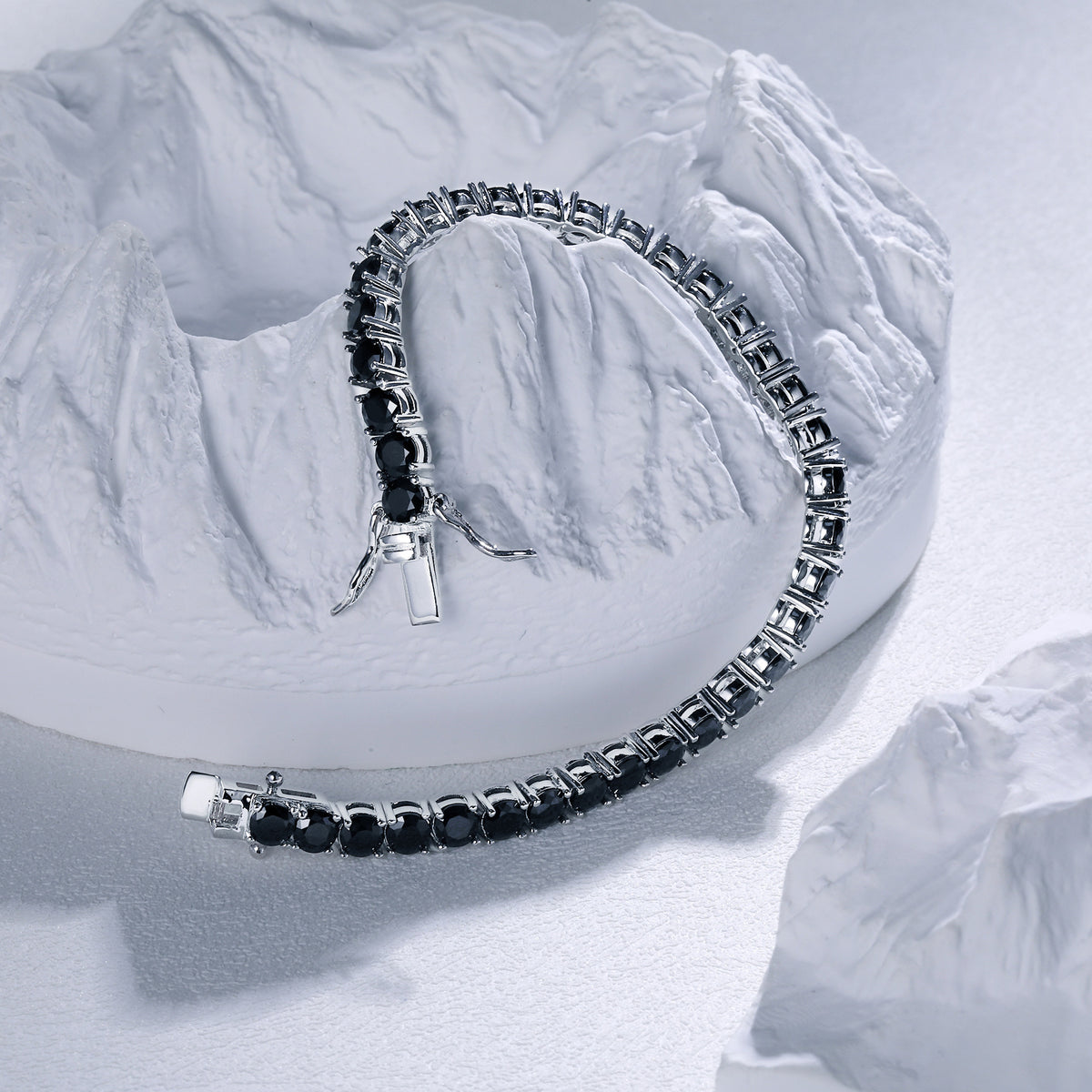 Women&Men's 3-4mm Black Nano Zircon Bracelet