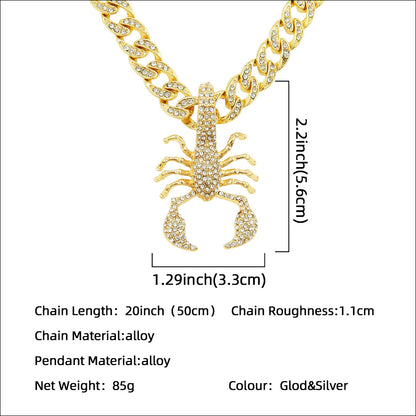 Hip-Hop Scorpion-Style Cuban Chain Pendant Necklace