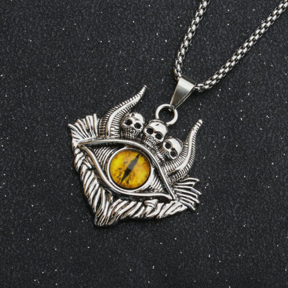 Men's Vintage Devil's Eye Pendant Necklace