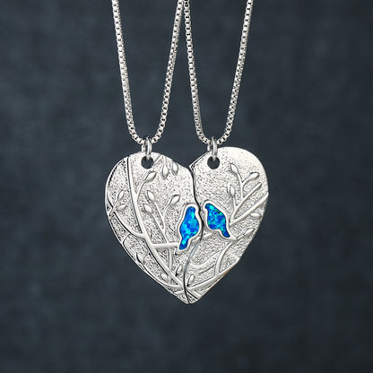 Opal Love Puzzle Bird Set Necklace