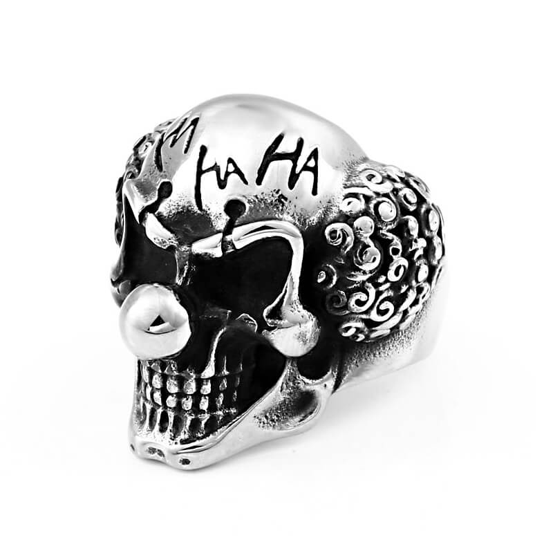 Men's Vintage Clown Skull Stainless Steel Ring