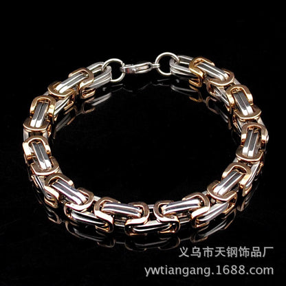 Men’s Stainless Steel Section Chain Bracelet Minimalist Fashion Wrist Jewelry