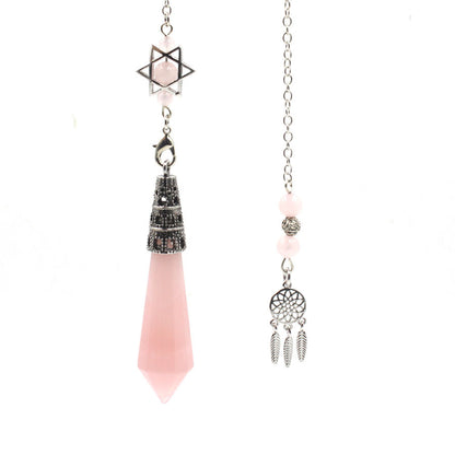 12-Facet Crystal Pyramid Star Net Hanging Spirit Pendulum