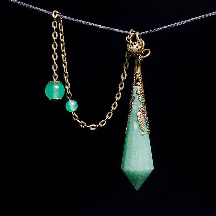 Vintage 12-Faceted Green Aventurine Balance Energy Pendulum