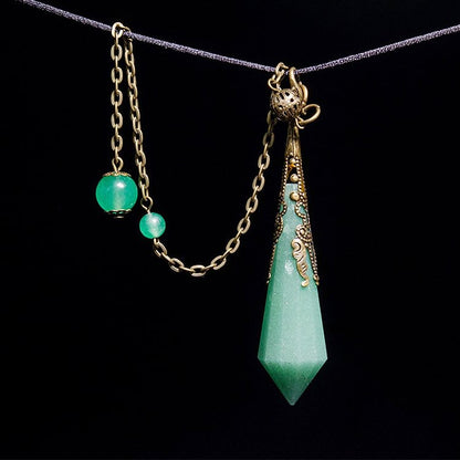 Vintage 12-Faceted Green Aventurine Balance Energy Pendulum