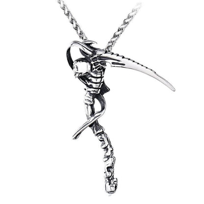 Men's Skeleton Scythe Pendant Necklace
