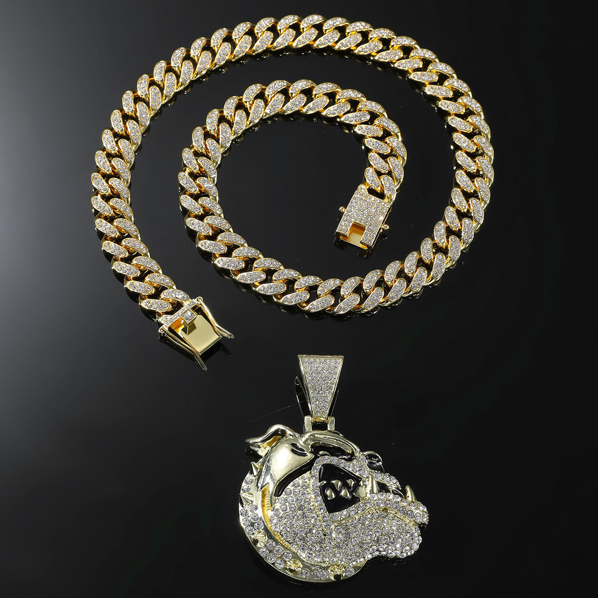 Hip-Hop Dog-Style Cuban Chain Pendant Necklace